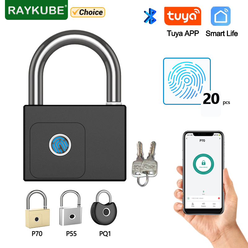 Fingerprint Access Control Door - RAYKUBE Tuya Smart Hangslot Vingerafdruk Waterdicht