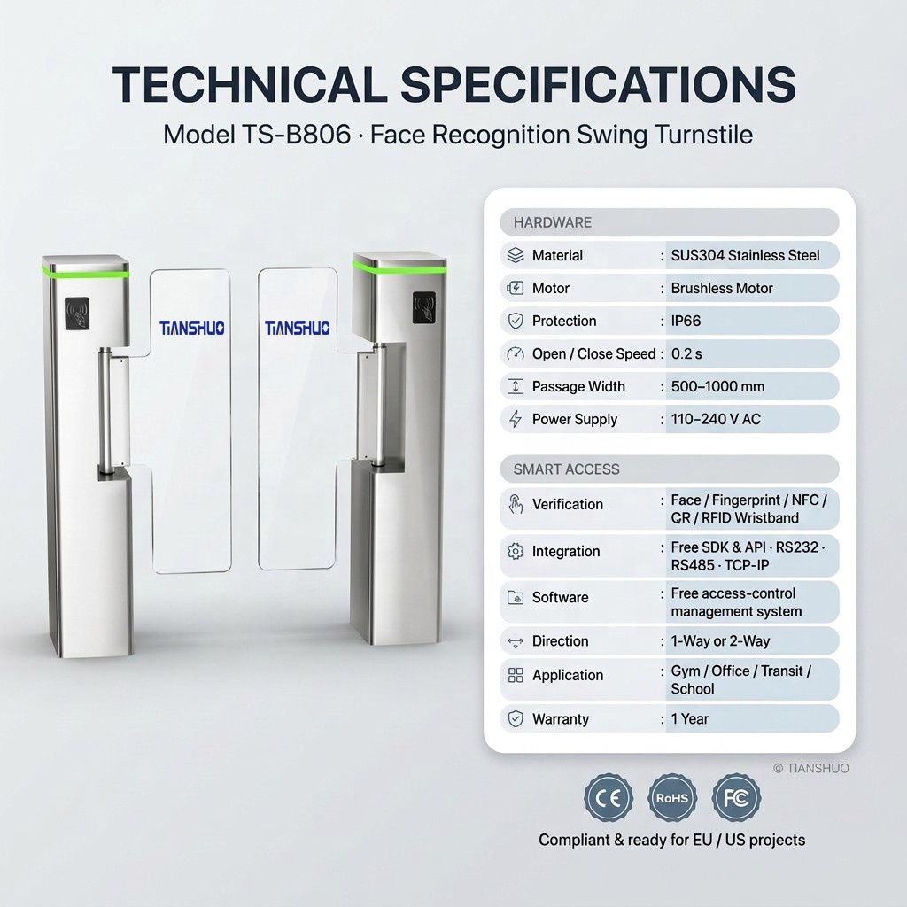 Draaipoort met toegangscontrol - Turnstile Gate Access Control recensie en prijs