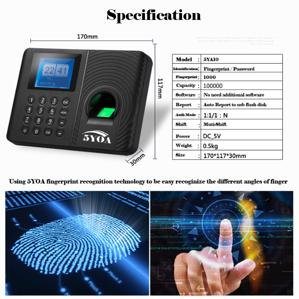 Biometrische Vingerafdruk Tijd - Biometric Time Attendance Machine recensie en prijs
