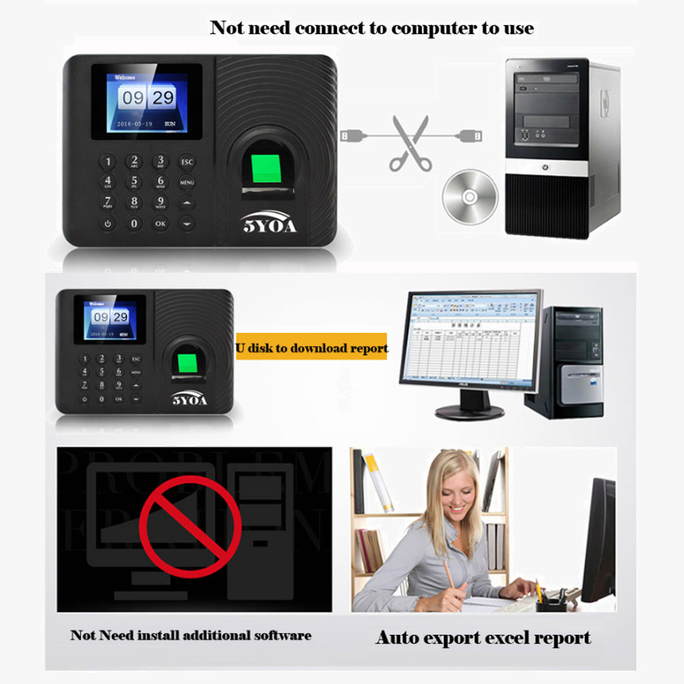 Biometrische Vingerafdruk Tijd - Biometric Time Attendance Machine recensie en prijs
