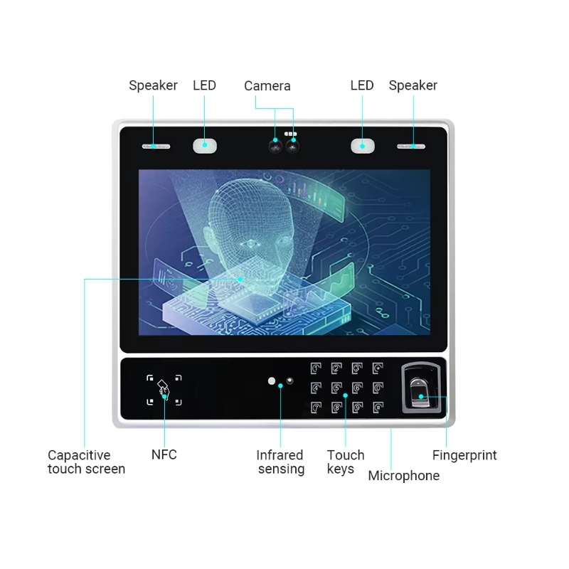 11,6 inch gezichtsherkenningst - Biometric Time Attendance Machine recensie en prijs