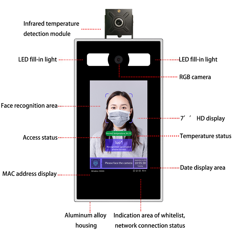 7-inch biometrische toegangsco - Face Recognition Access Control Terminal recensie en prijs