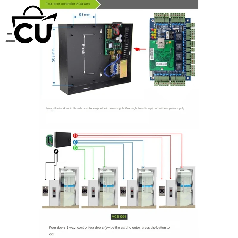 ACB-004 TCP/IP Toegangscontrol - Access Control Board 4 Door recensie en prijs
